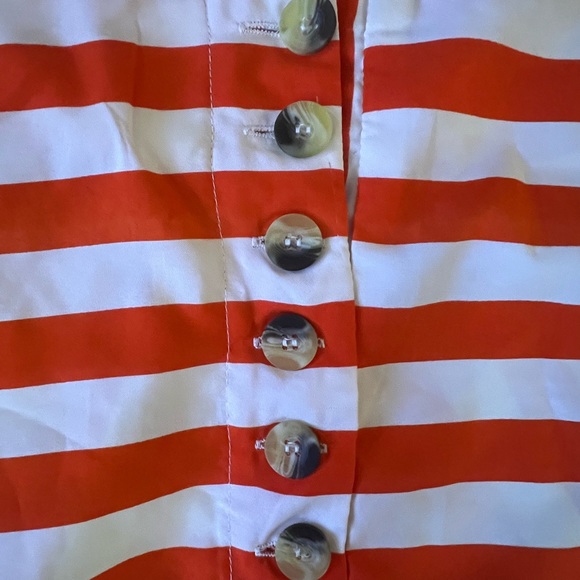 Orange and Cream Striped Summer Shirt and Skirt Ensemble - Picture 3 of 8